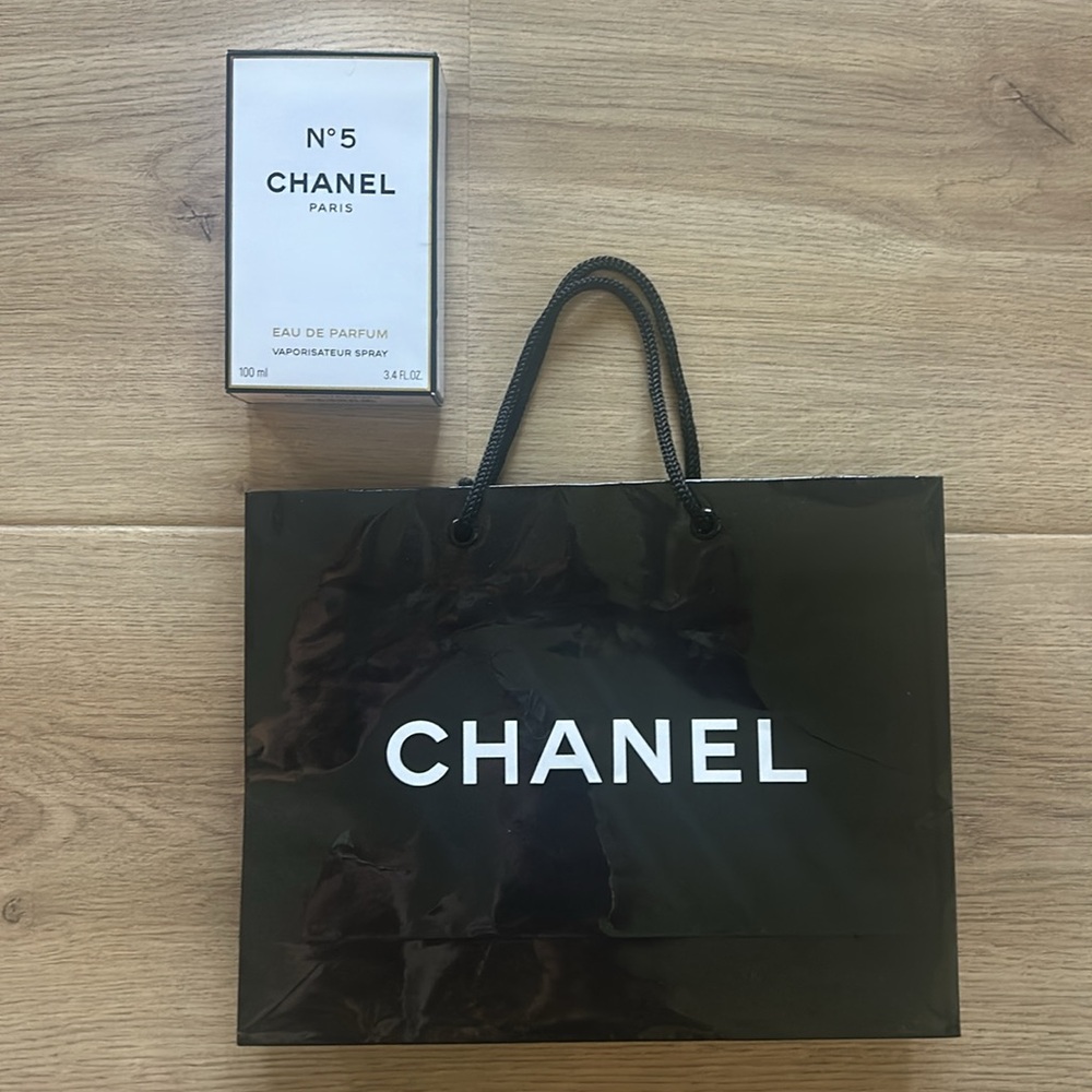 Chanel No. 5 Parfum Empty Box with shopping gift bag